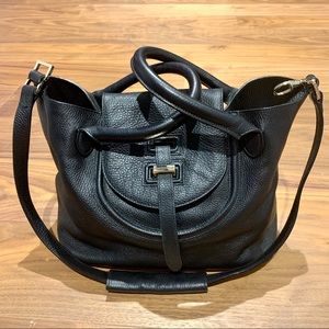 Meli Melo Thela Medium Black Leather Tote Bag